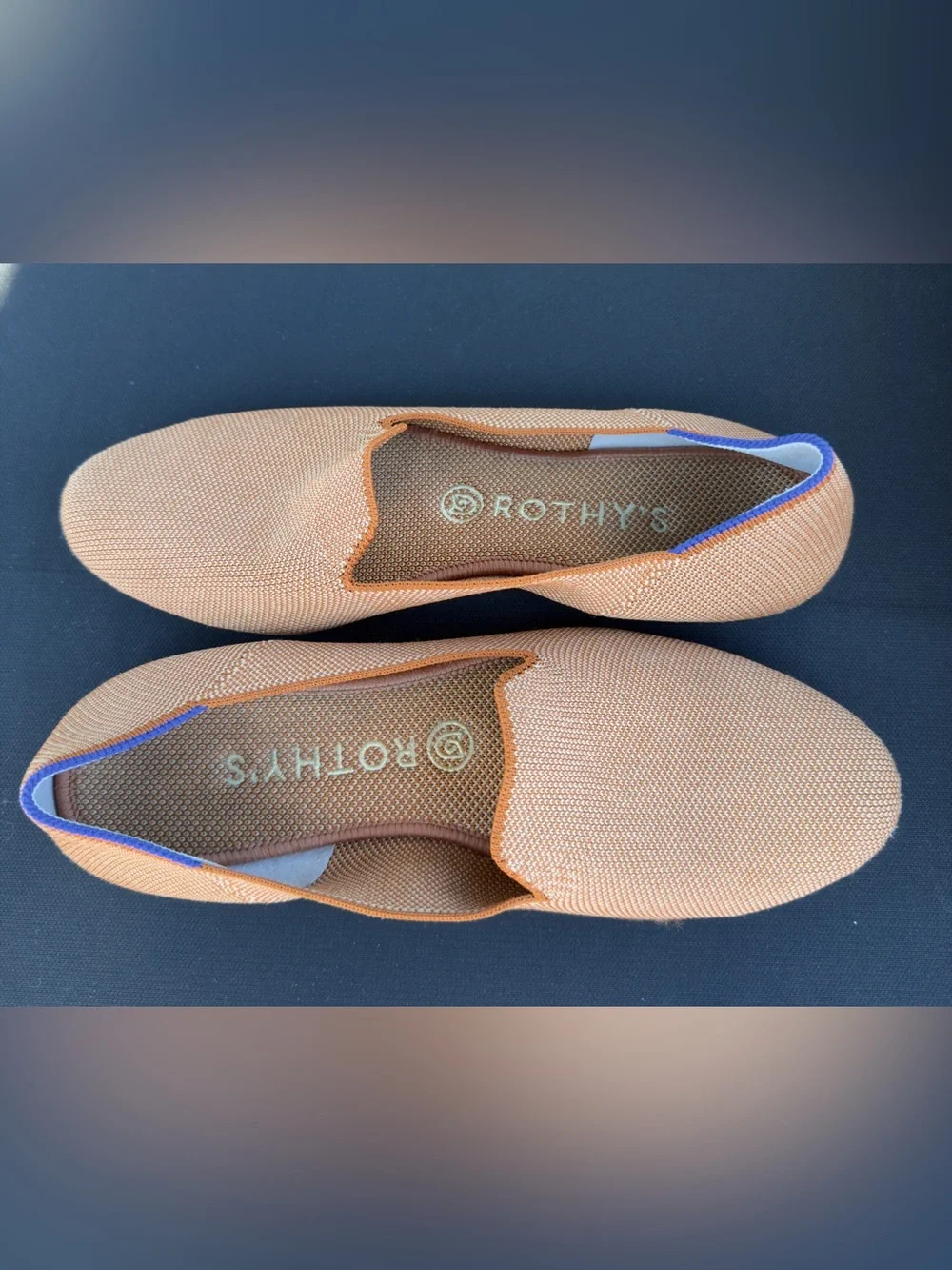 Rothy’s The Loafer Flats Fawn Tan Beige Knit Slip On Women’s Shoes Sz 8.5/EU 39